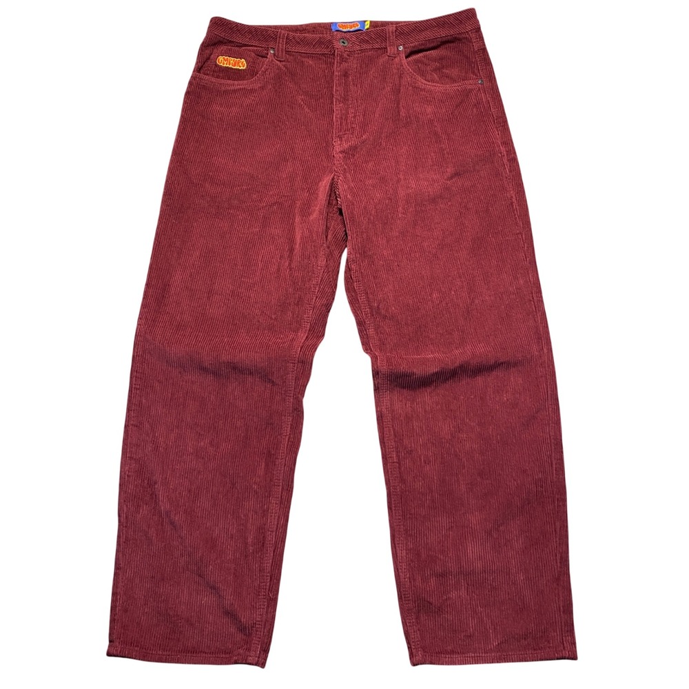 Empyre Relaxed Fit Corduroy Pants Mens 38 Burgundy Maroon Baggy Skate Streetwear